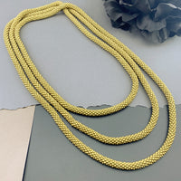 75" Beaded Crochet Rope Necklace - Satin Gold