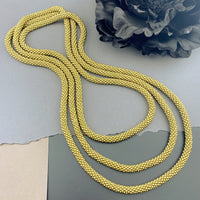 75" Beaded Crochet Rope Necklace - Satin Gold