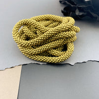 75" Beaded Crochet Rope Necklace - Satin Gold