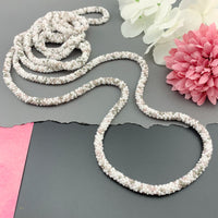 82" Abstract Pattern Beaded Crochet Rope Necklace