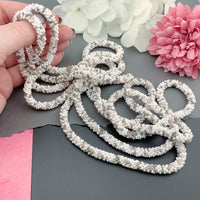 82" Abstract Pattern Beaded Crochet Rope Necklace