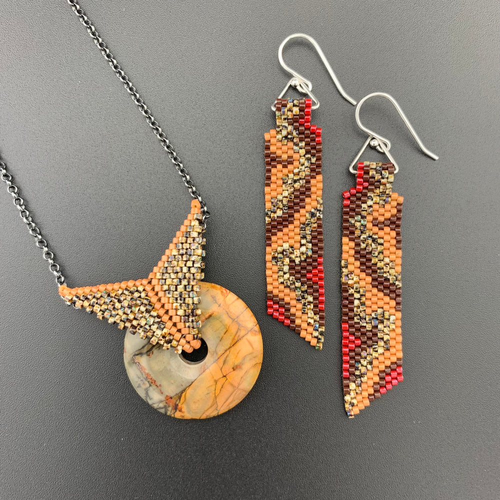 Set: Picasso Jasper Blissful Earrings & Pendant Necklace