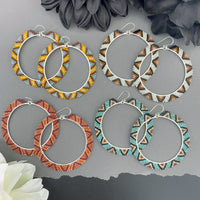 Brick Stitch Hoop Earrings Large