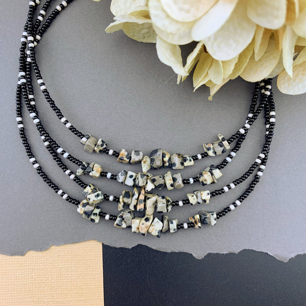 Gemstone Beaded Choker Necklace