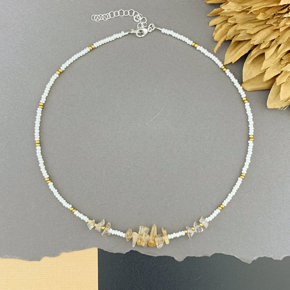 Gemstone Beaded Choker Necklace