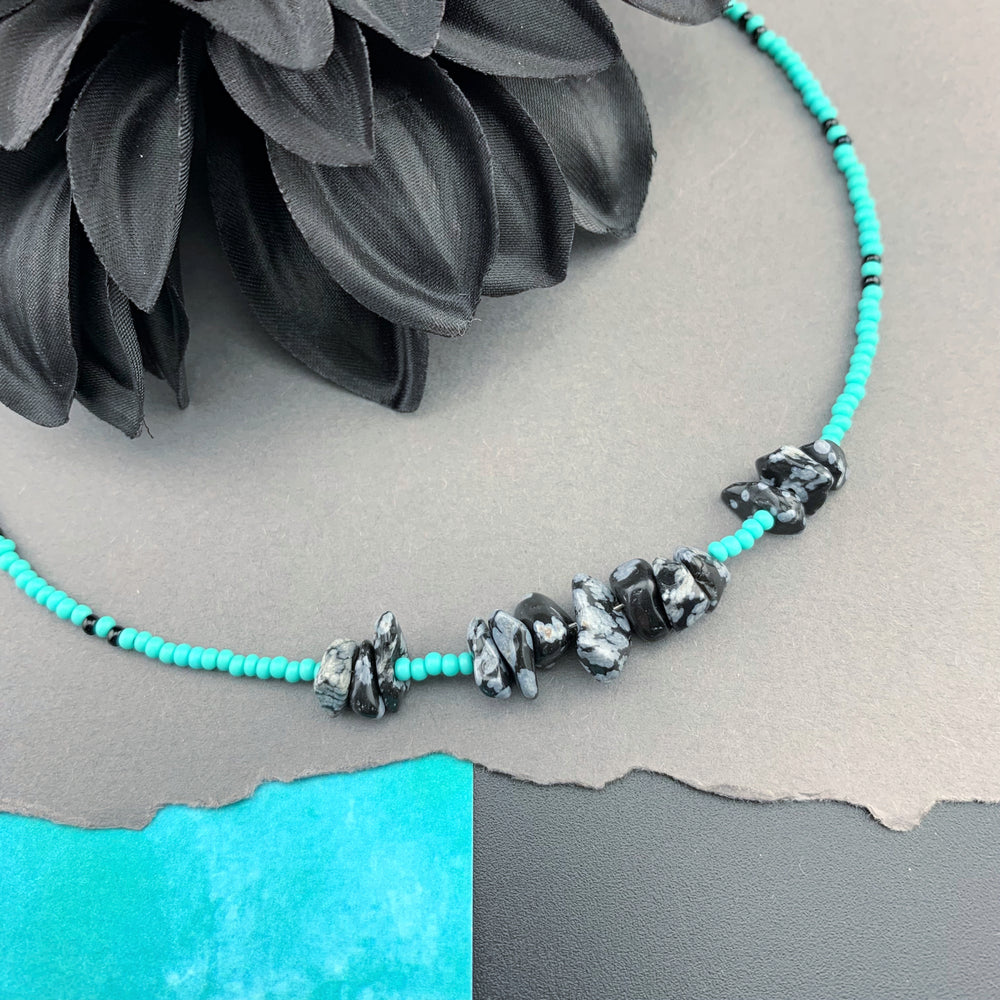Gemstone Beaded Choker Necklace
