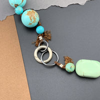 One Of A Kind Silk Knotted Turquoise Gemstone Candy Necklace
