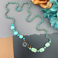 One Of A Kind Silk Knotted Turquoise Gemstone Candy Necklace