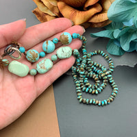 One Of A Kind Silk Knotted Turquoise Gemstone Candy Necklace