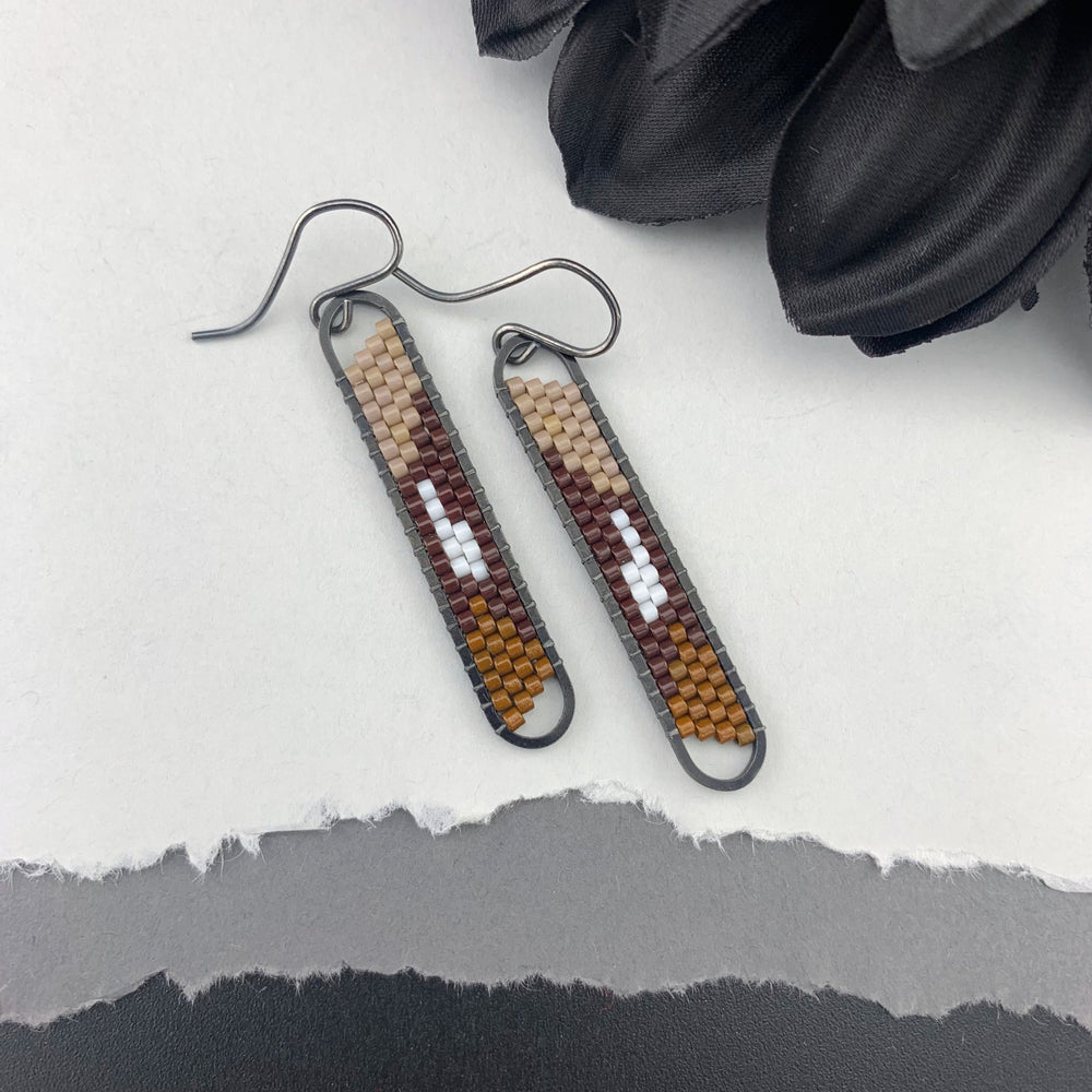 Peyote Stitch Mini Oval Earrings