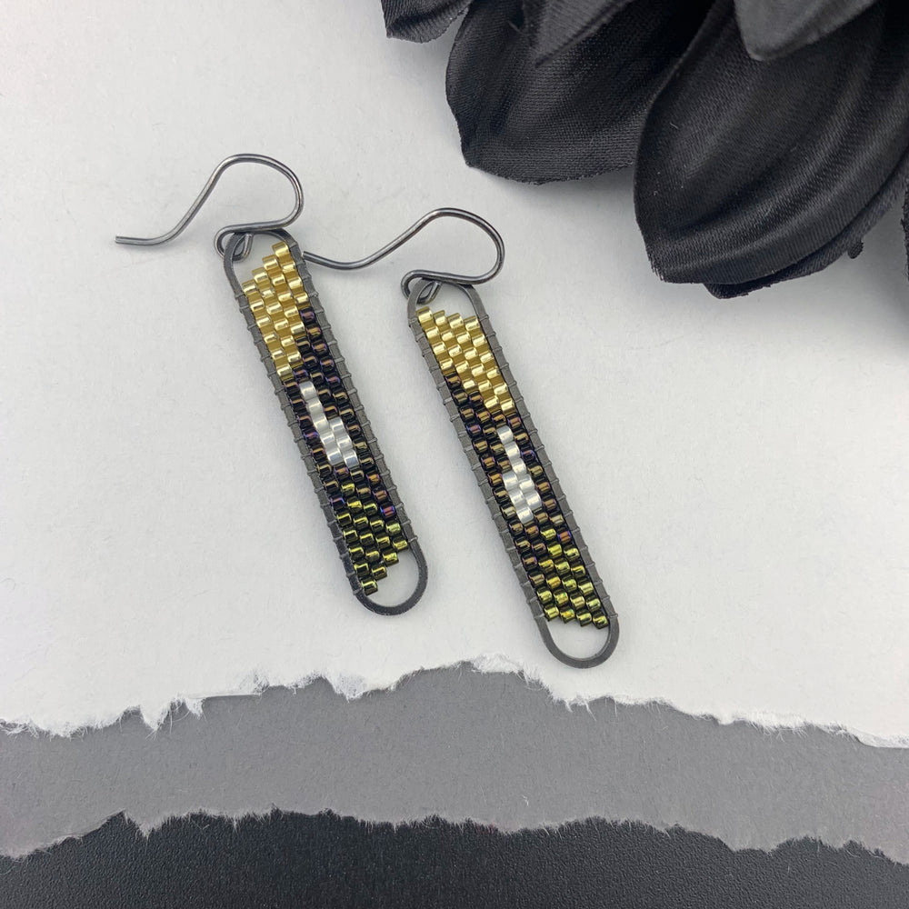 Peyote Stitch Mini Oval Earrings