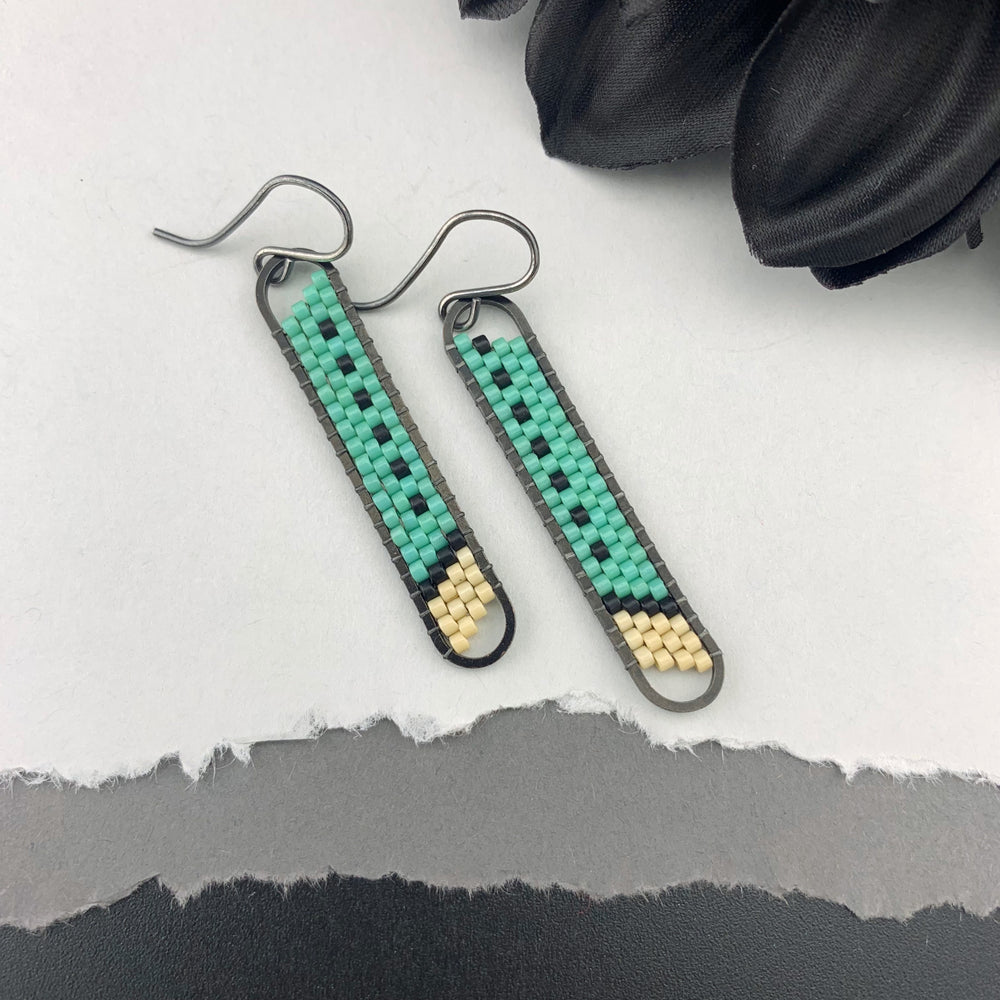 Peyote Stitch Mini Oval Earrings