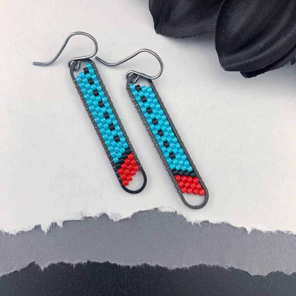 Peyote Stitch Mini Oval Earrings