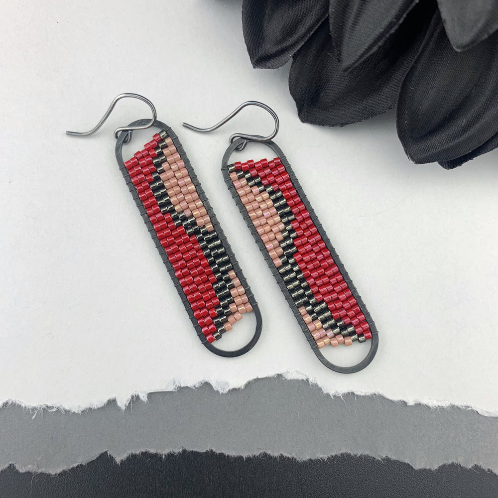 Peyote Stitch Oval Earrings