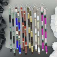 Long Shoulder-Duster Peyote Stitch Beaded Earrings