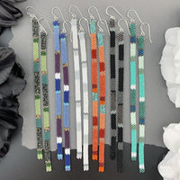 Long Shoulder-Duster Peyote Stitch Beaded Earrings