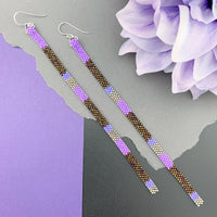 Long Shoulder-Duster Peyote Stitch Beaded Earrings