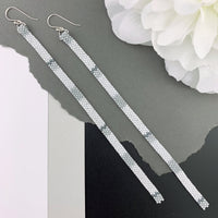 Long Shoulder-Duster Peyote Stitch Beaded Earrings