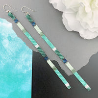 Long Shoulder-Duster Peyote Stitch Beaded Earrings