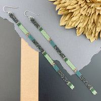 Long Shoulder-Duster Peyote Stitch Beaded Earrings