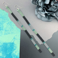 Long Shoulder-Duster Peyote Stitch Beaded Earrings