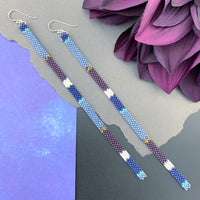 Long Shoulder-Duster Peyote Stitch Beaded Earrings
