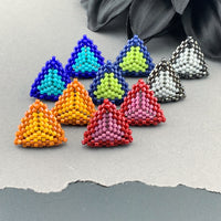 Peyote Stitch Triangle Stud Earrings - Color Framed