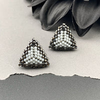 Peyote Stitch Triangle Stud Earrings - Color Framed