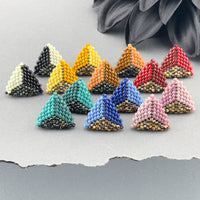 Peyote Stitch Triangle Stud Earrings - Picasso
