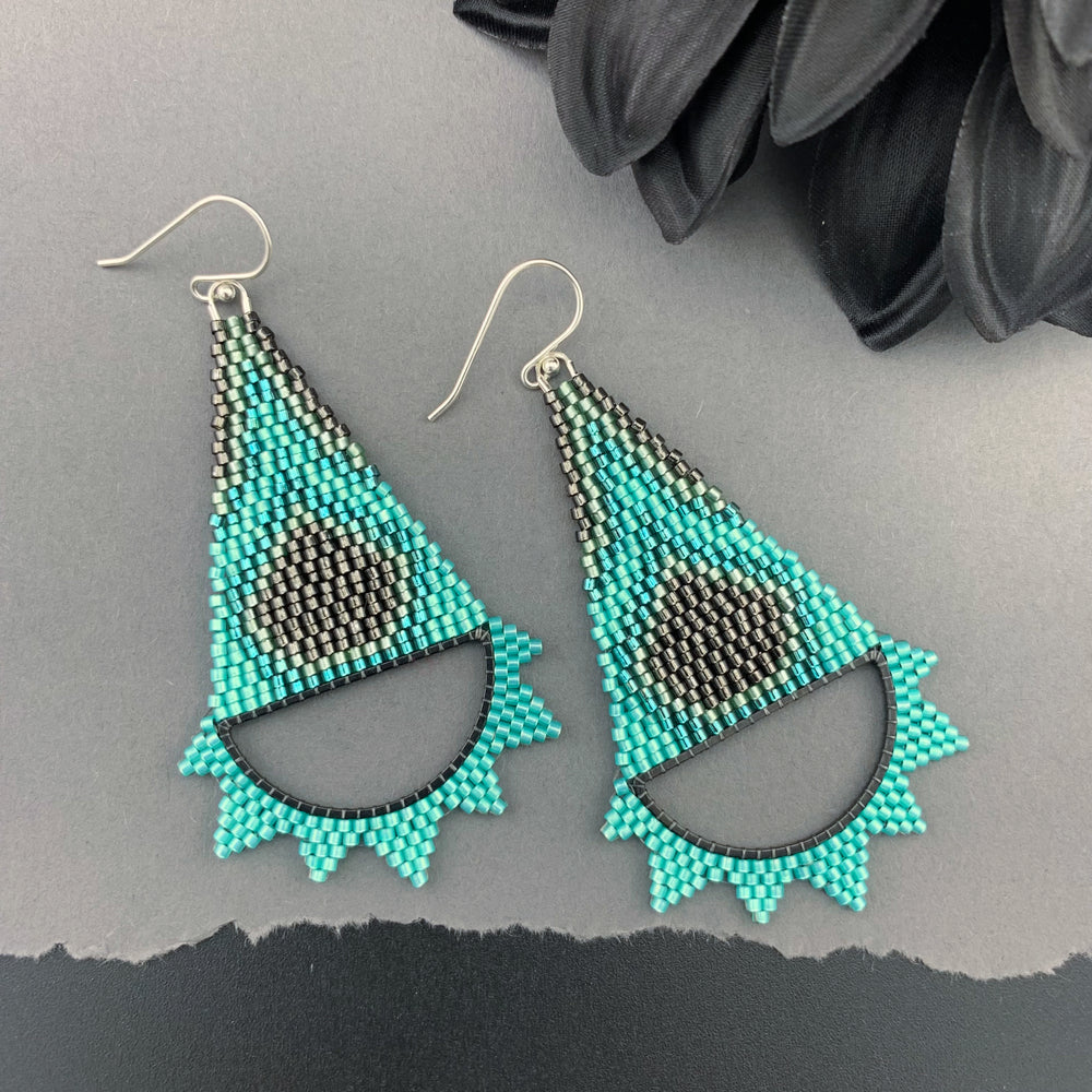 Brick Stitch Triangle Earrings