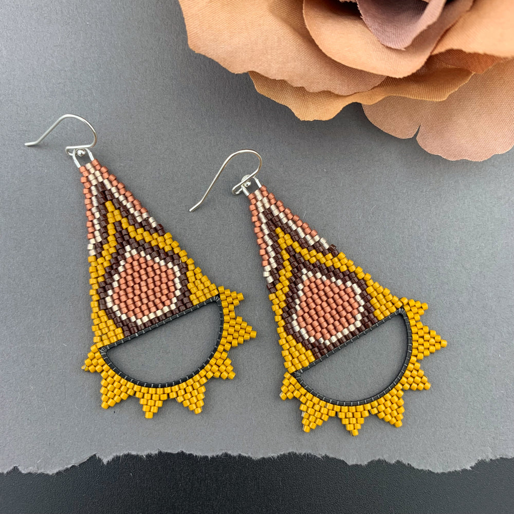 Brick Stitch Triangle Earrings