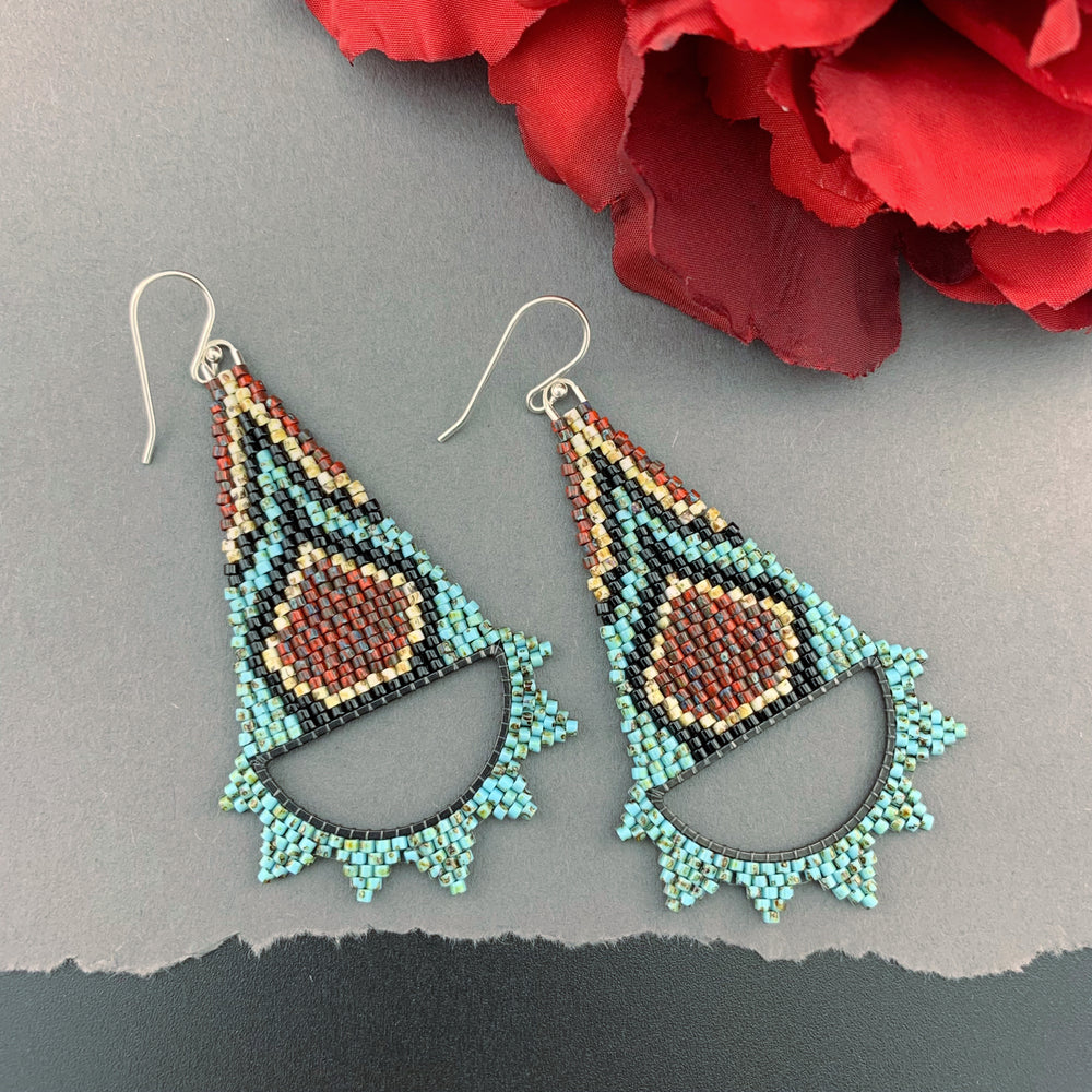 Brick Stitch Triangle Earrings