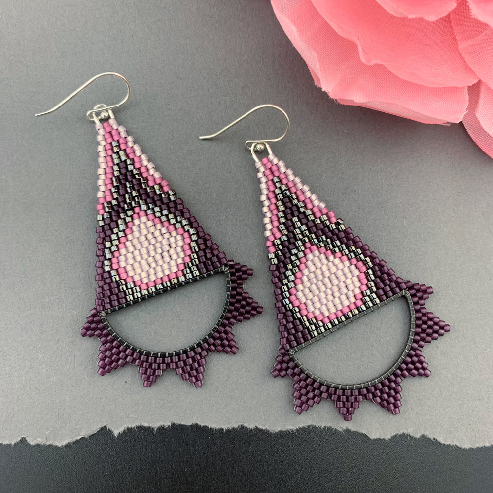 Brick Stitch Triangle Earrings