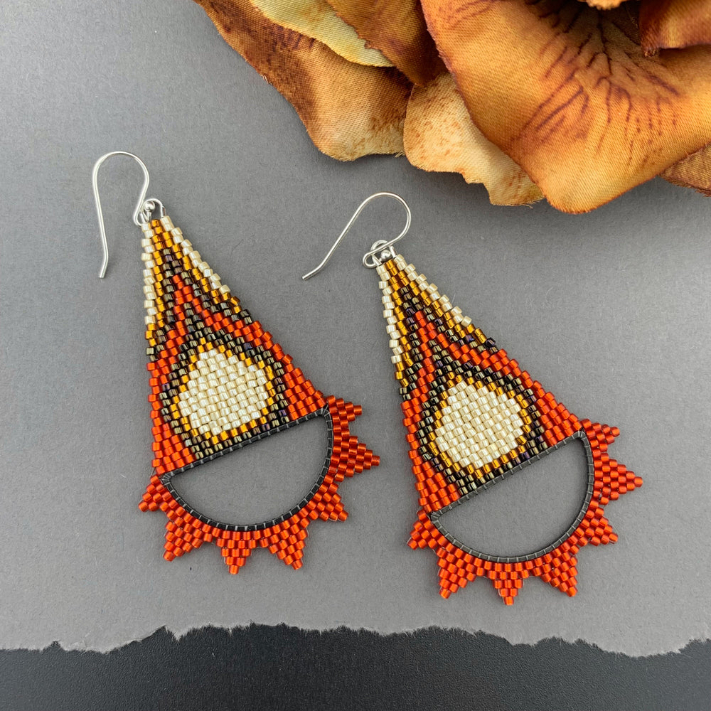 Brick Stitch Triangle Earrings