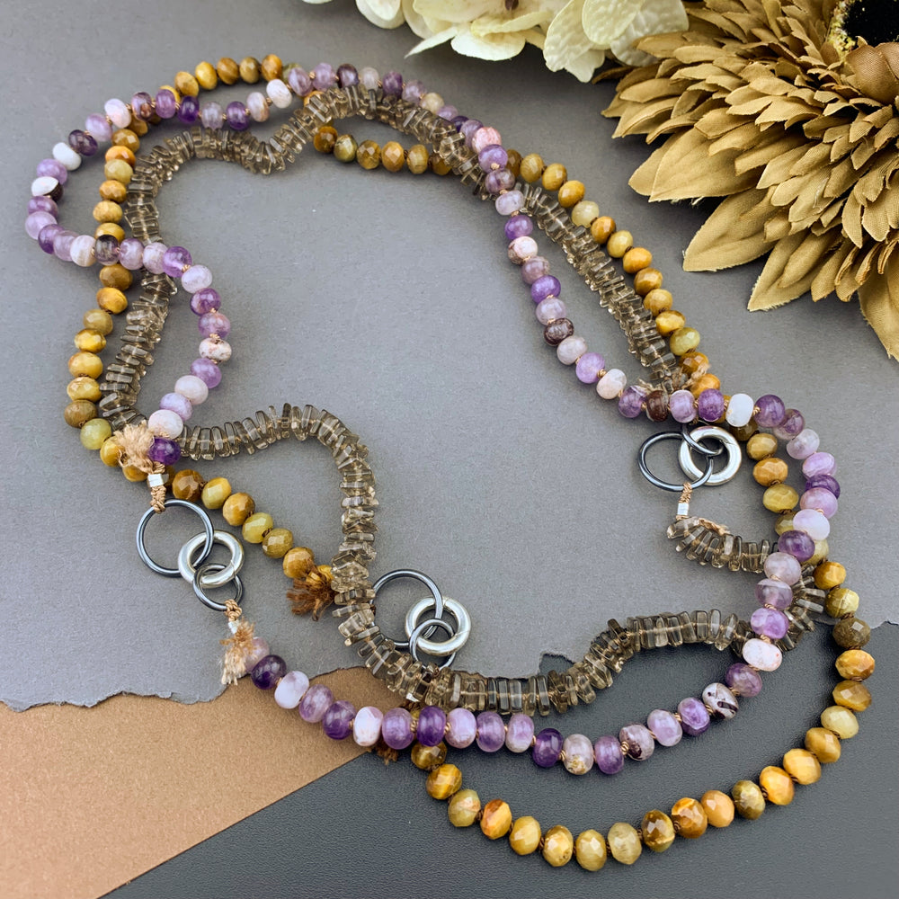 Radiant Necklace - Chevron Amethyst Gemstone Candy Necklace