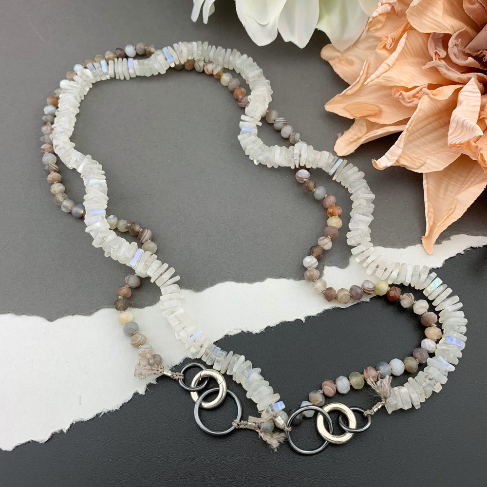 Radiant Necklace - Botswanna Agate Gemstone Candy Necklace
