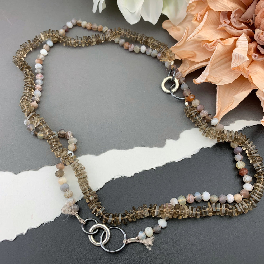 Radiant Necklace - Botswanna Agate Gemstone Candy Necklace