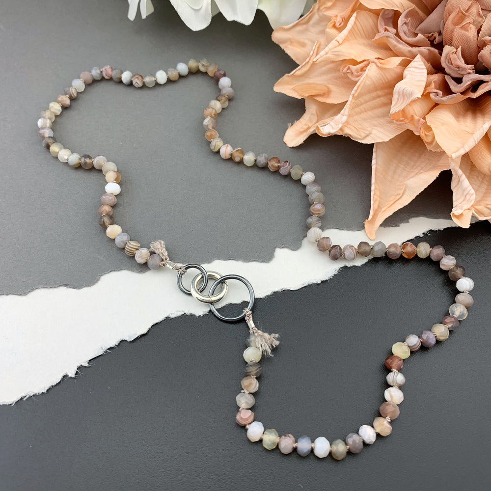 Radiant Necklace - Botswanna Agate Gemstone Candy Necklace