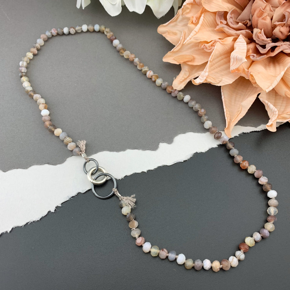 Radiant Necklace - Botswanna Agate Gemstone Candy Necklace