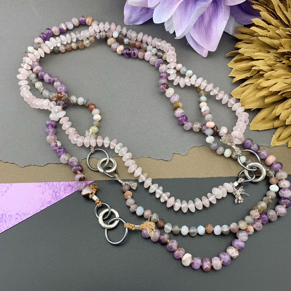 Radiant Necklace - Rose Quartz Gemstone Candy Necklace