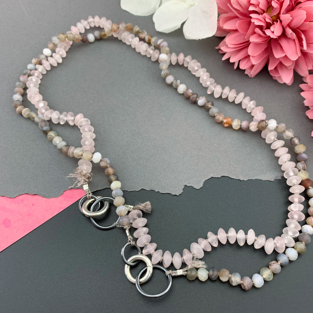 Radiant Necklace - Rose Quartz Gemstone Candy Necklace