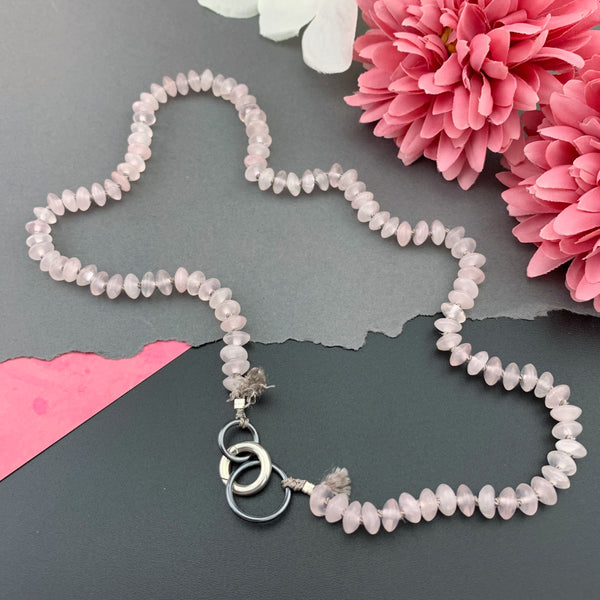 Radiant Necklace - Rose Quartz Gemstone Candy Necklace