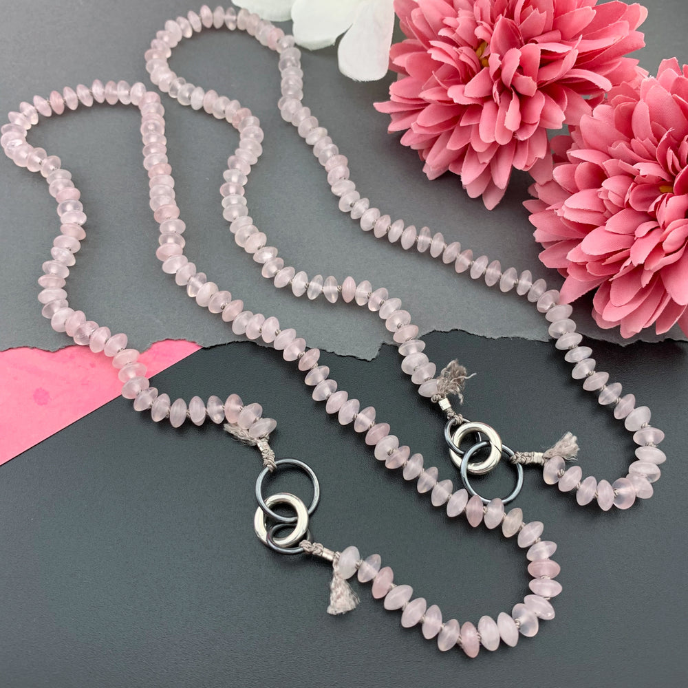 Radiant Necklace - Rose Quartz Gemstone Candy Necklace