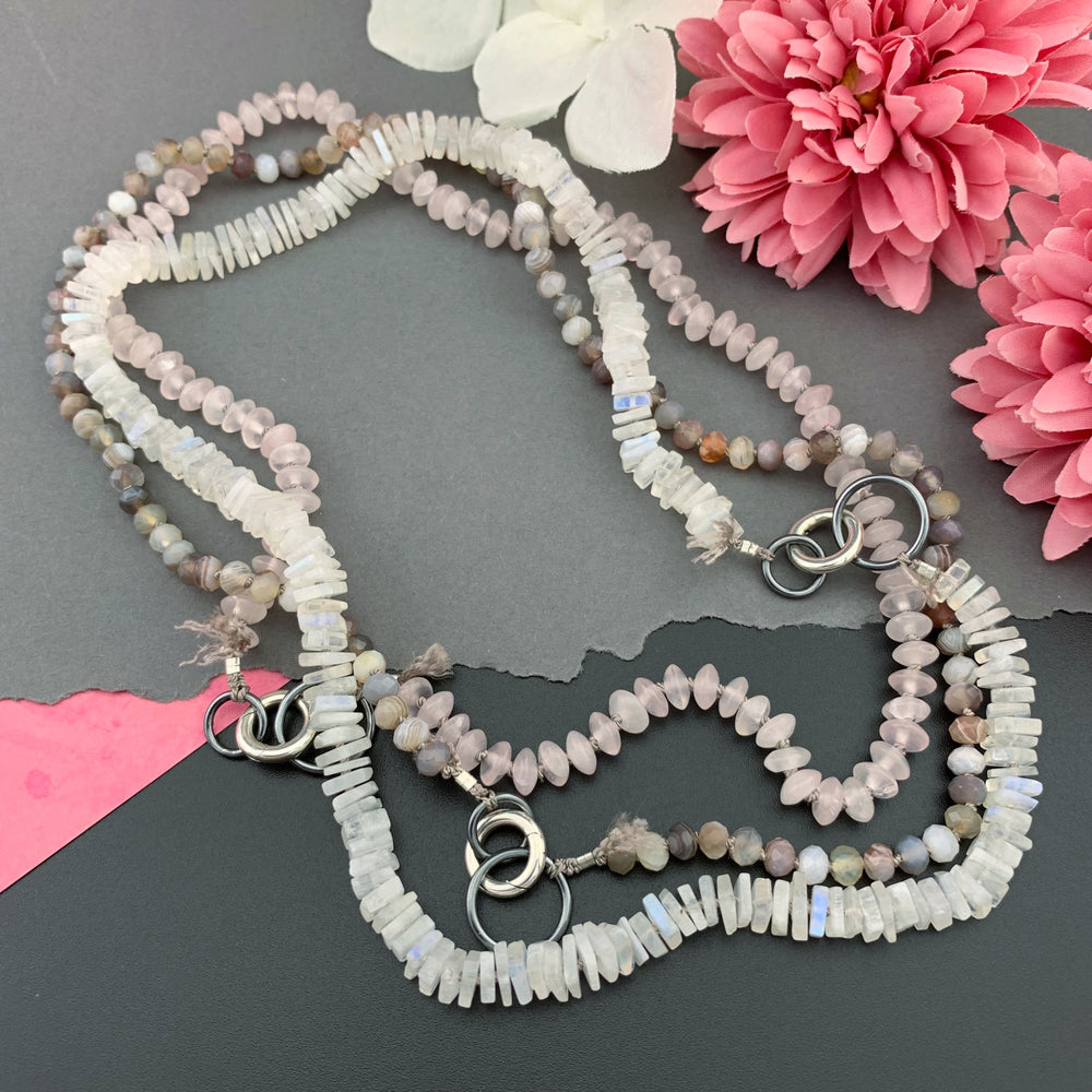 Radiant Necklace - Rose Quartz Gemstone Candy Necklace