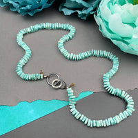 Radiant Necklace - Amazonite Square Heishi Gemstone Candy Necklace