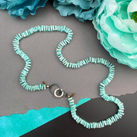 Radiant Necklace - Amazonite Square Heishi Gemstone Candy Necklace