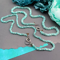 Radiant Necklace - Amazonite Square Heishi Gemstone Candy Necklace