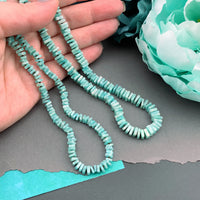Radiant Necklace - Amazonite Square Heishi Gemstone Candy Necklace