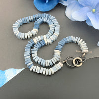 Radiant Necklace - Owyhee Blue Opal Square Heishi Gemstone Candy Necklace