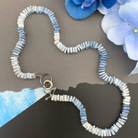 Radiant Necklace - Owyhee Blue Opal Square Heishi Gemstone Candy Necklace